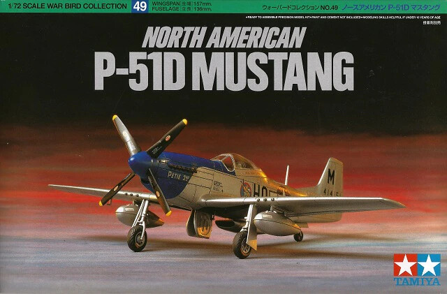 Tamiya - North American P-51D Mustang Fly Byggesæt - 1 72- 60749