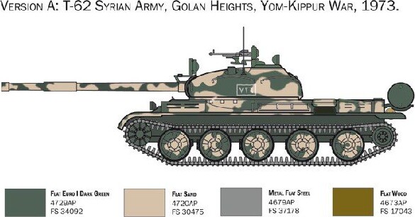 Italeri - T-62 Tank Byggesæt - 1 72 - 7006