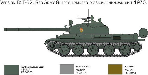 Italeri - T-62 Tank Byggesæt - 1 72 - 7006