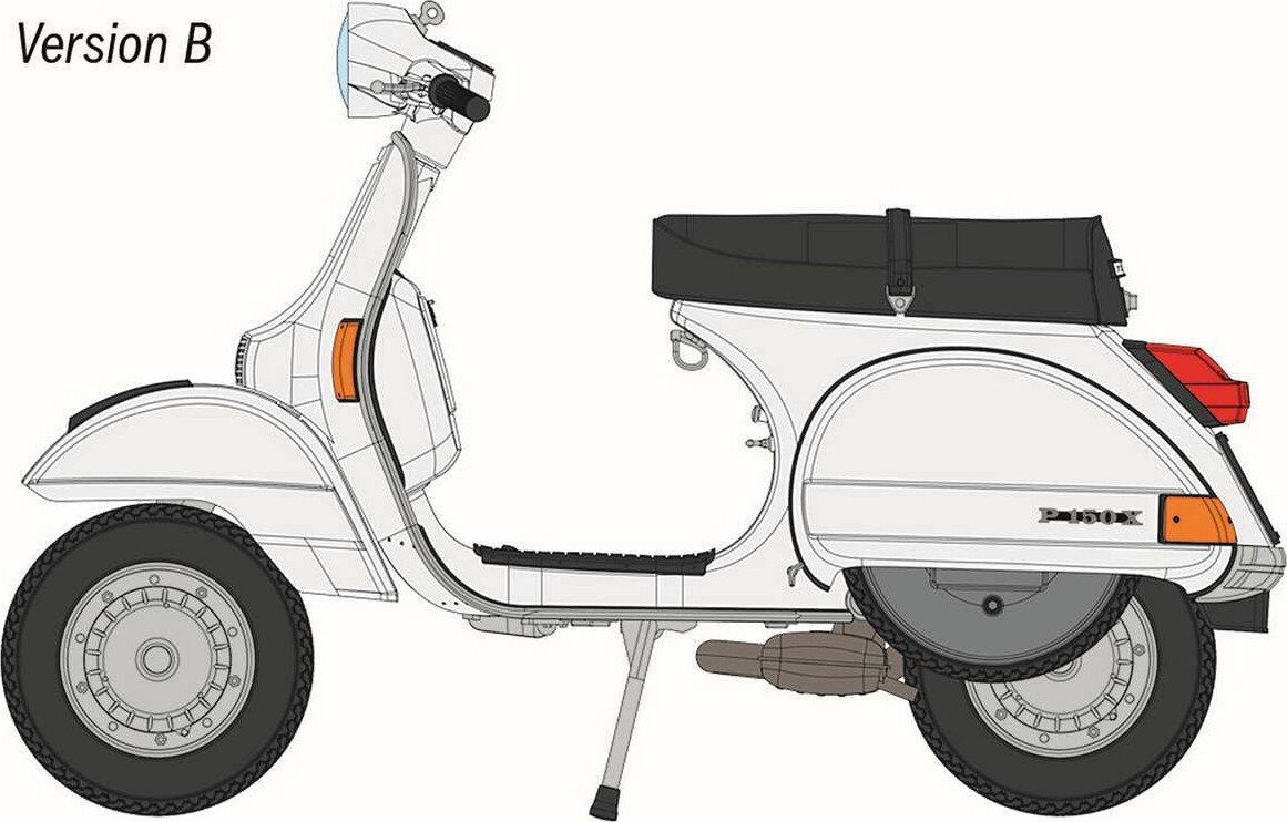 Italeri - Vespa Px 125150 1978 Model Byggesæt - 1 9 - 4645