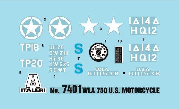 Italeri - Wla 750 Motorcykel Byggesæt - 1 9 - 7401