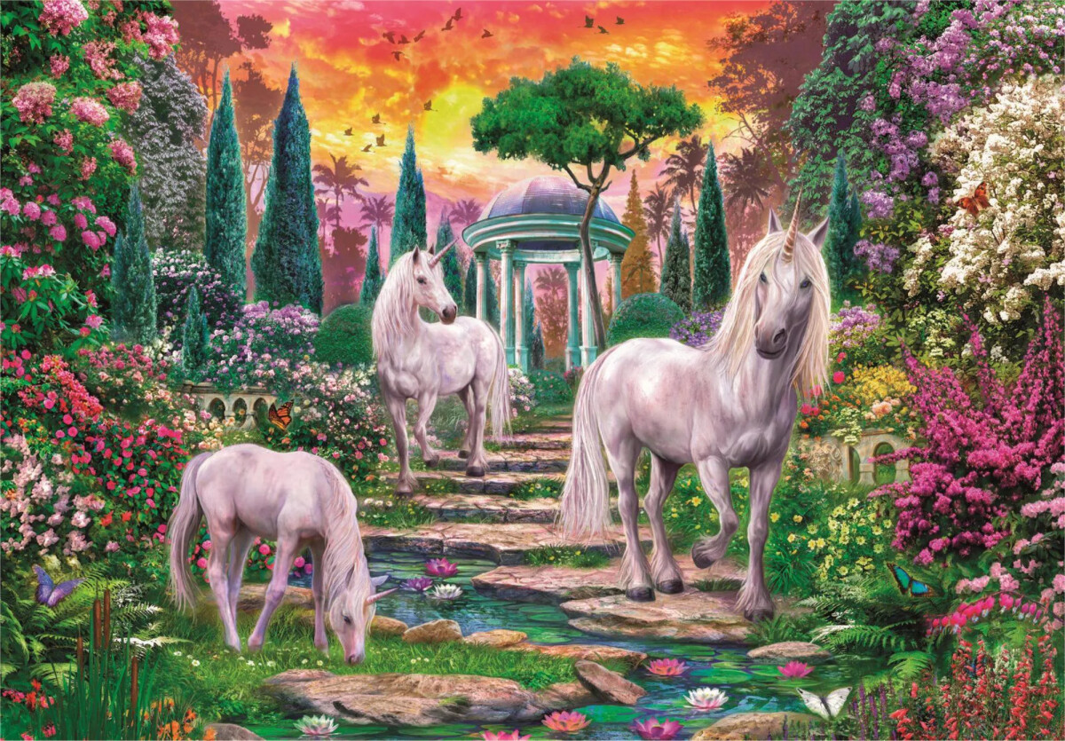 Clementoni Puslespil - Classical Garden Unicorns - High Quality - 2000
