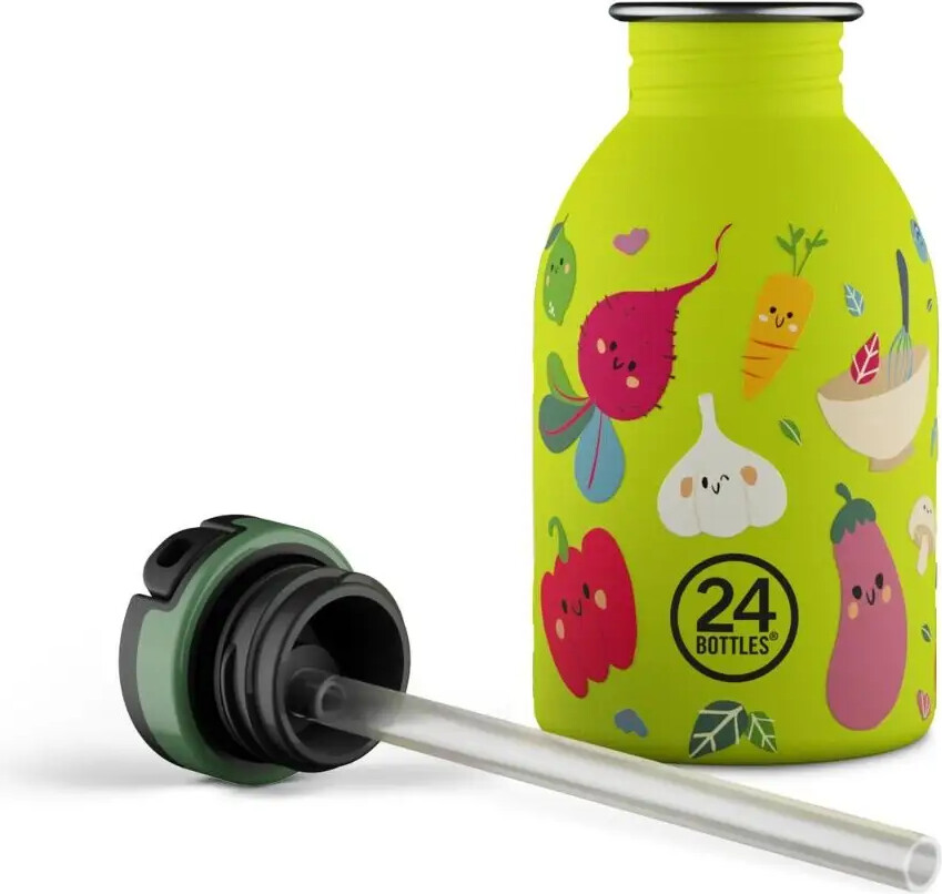 24Bottles - Urban Bottle - Veggie Friends - Lime - 250 Ml