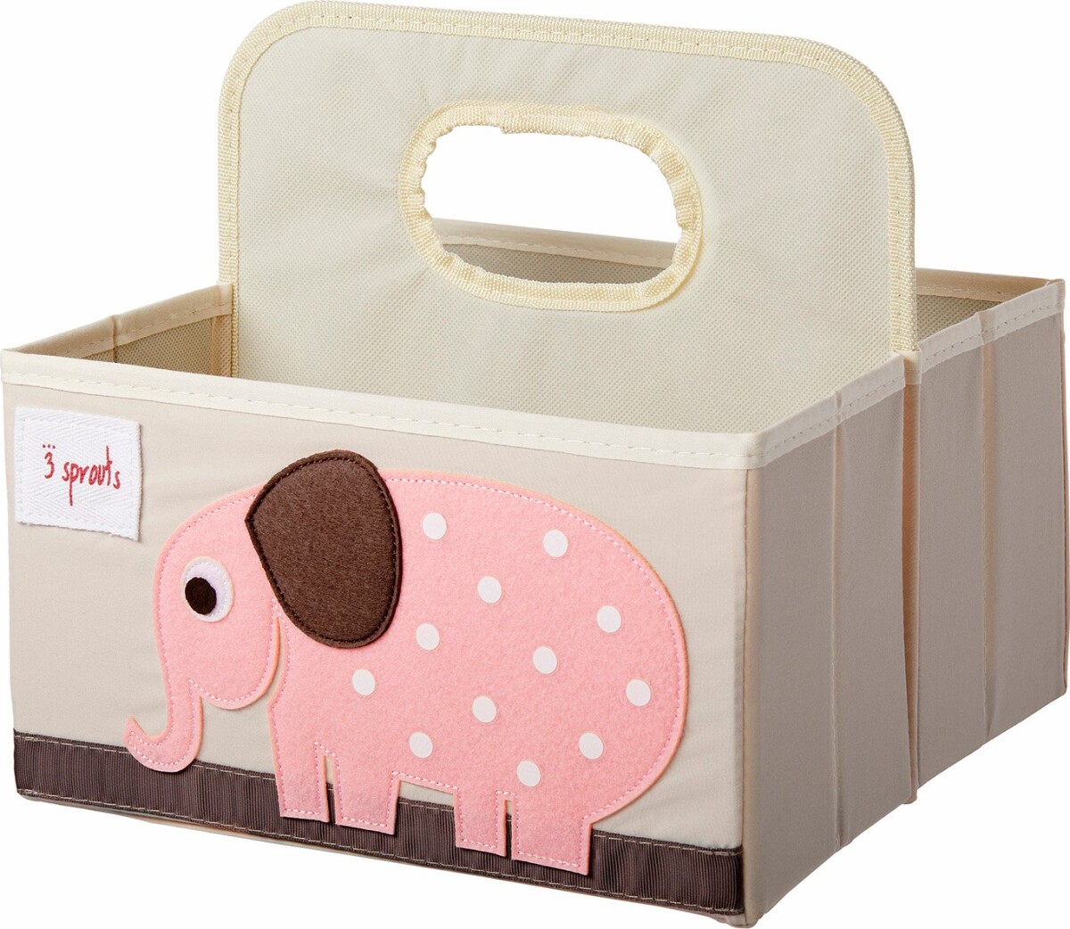 3 Sprouts - Opbevaringskurv Til Børn - Pink Elefant