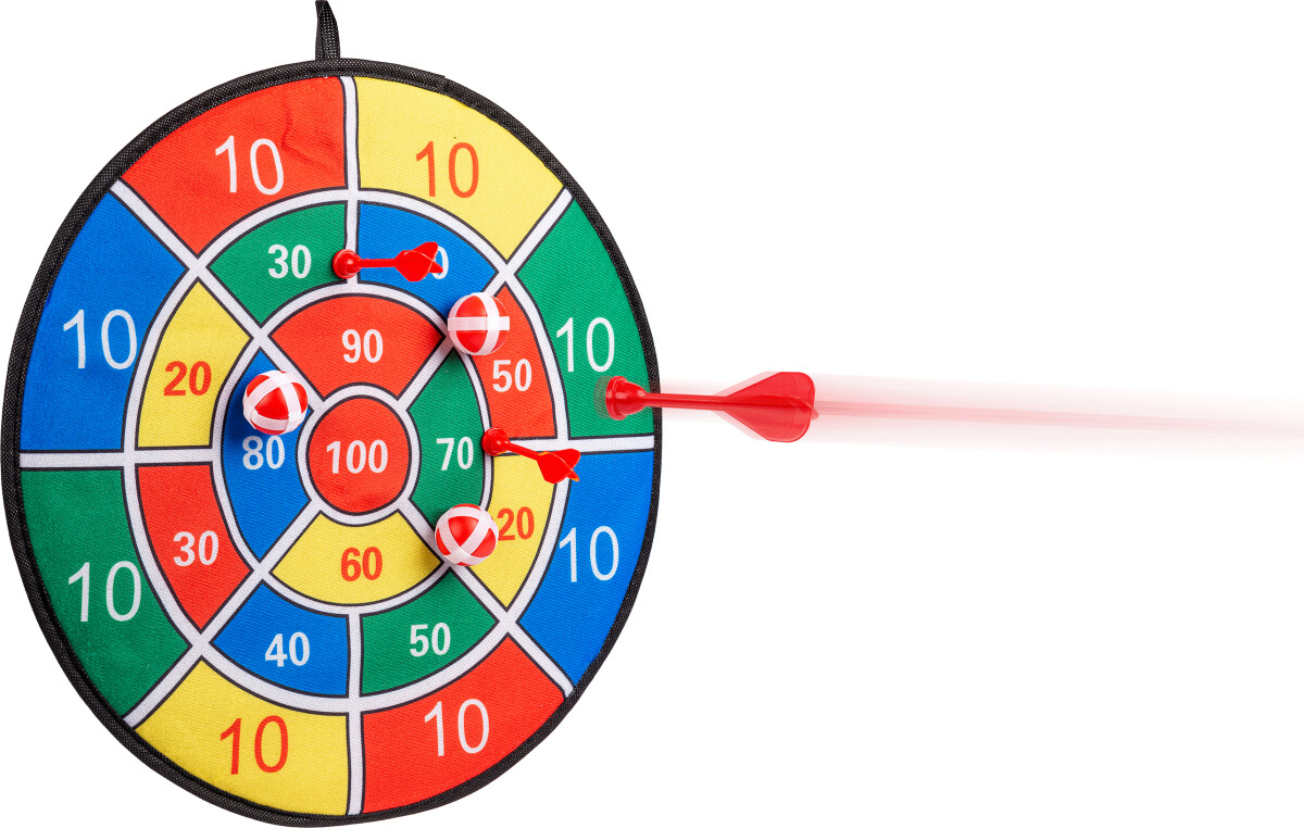4 - Kids - Velcro Dart Med 3 Bolde Og 3 Pile - Ø 42 Cm - Vn 29100
