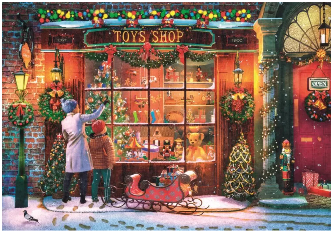 Clementoni Puslespil - Old Toy Shop Xmas - 500 Brikker