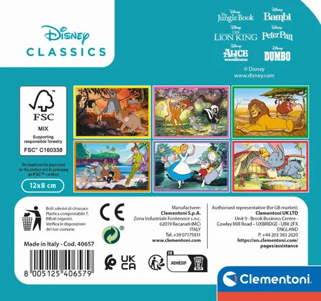 Disney Puslespil - Classics - 6 Kuber - Clementoni