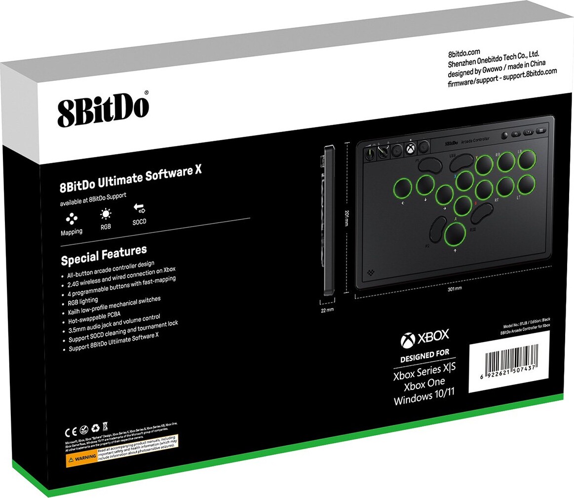 8Bitdo - Arcade Controller Xboxpc - Black