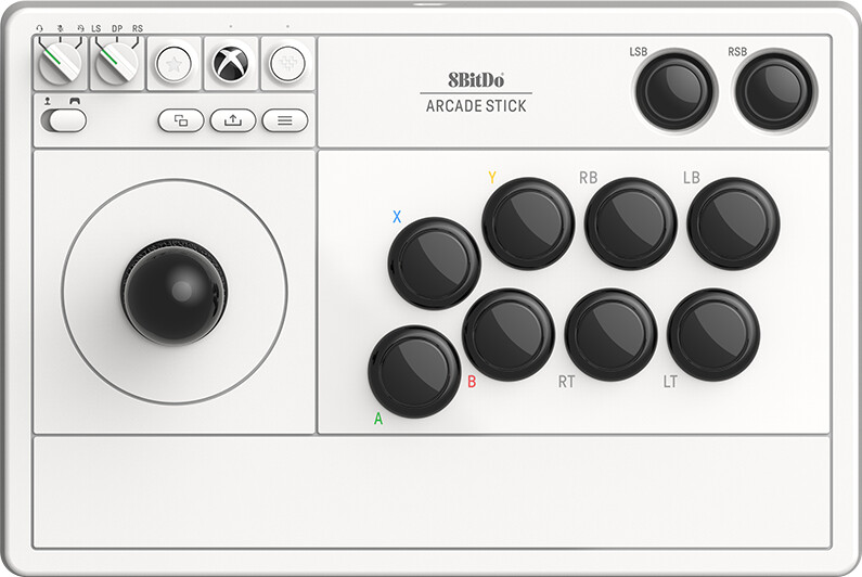 8Bitdo - Arcade Stick 24G - Controller Til Xbox Pc - Hvid