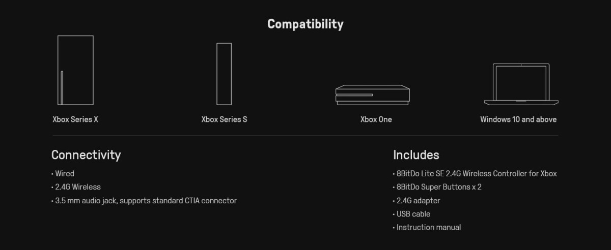 8Bitdo Lite Se 24G Wireless Controller For Xbox