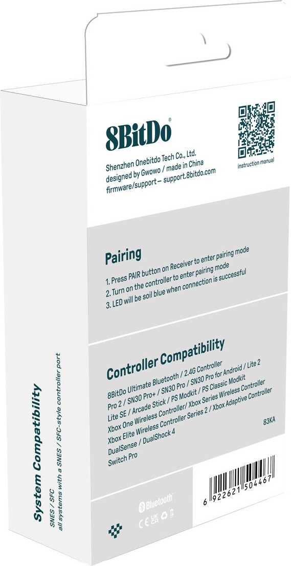 8Bitdo - Retro Receiver - Modtager Til Ps1 Og Ps2