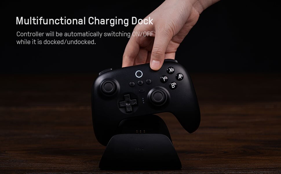 8Bitdo - Ultimate Trådløs Controller Inkl Ladestation - Bluetooth - Sort