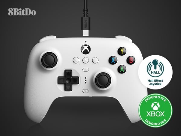 8Bitdo Ultimate Wired Controller For Xbox Hall Ed White