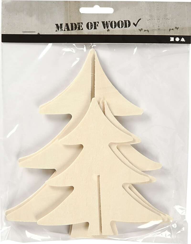 3D Juletræer - H 13 18 Cm - 2 Stk