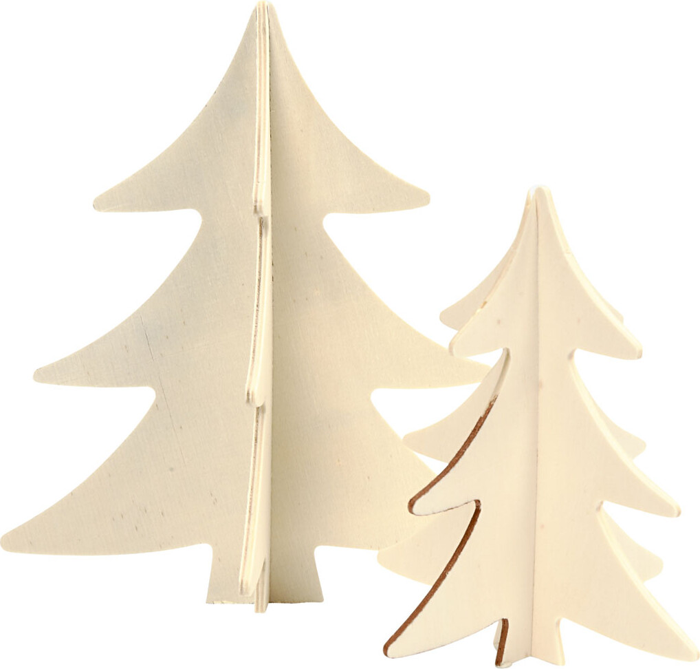 3D Juletræer - H 13 18 Cm - 2 Stk