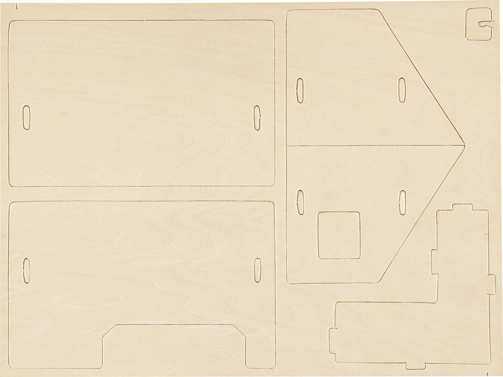 3D Træ Puslespil - Hus Med Veranda - 22 5X16X17 5 Cm