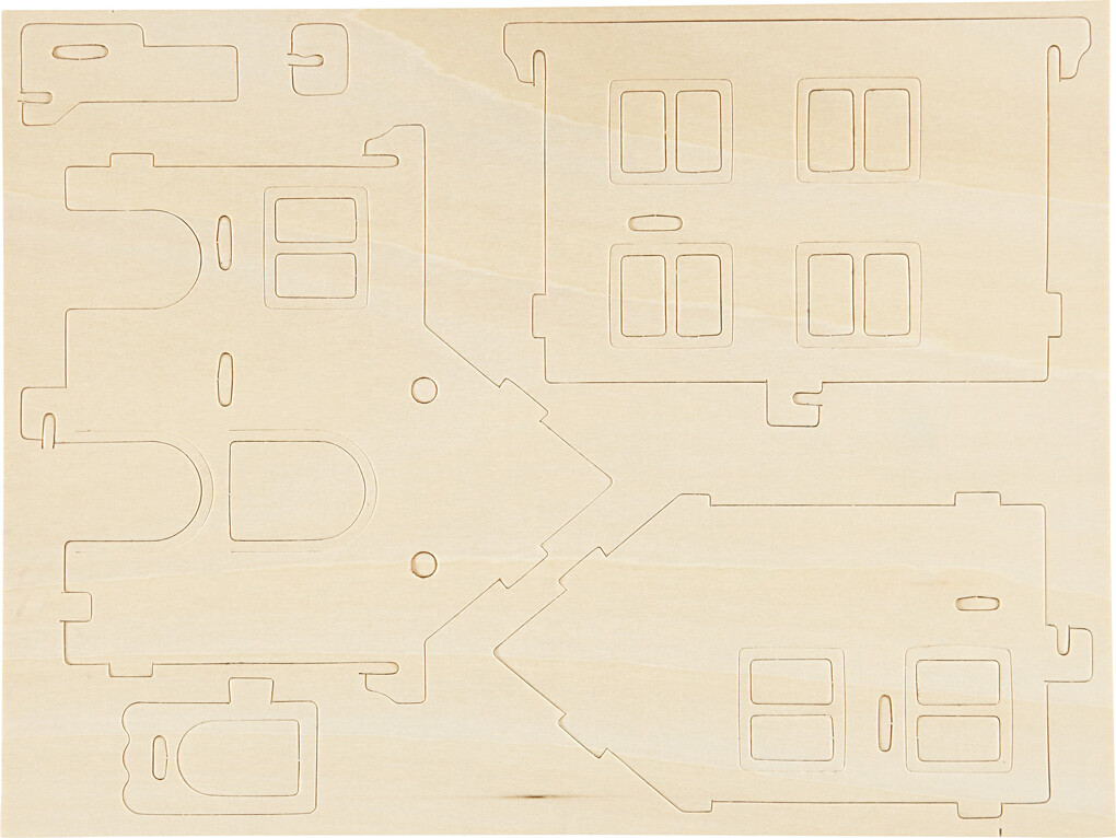 3D Træ Puslespil - Hus Med Veranda - 22 5X16X17 5 Cm