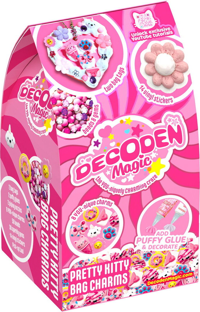 Decoden Magic - Pretty Kitty Bag Charms - Diy Charms Til Børn