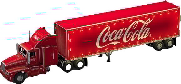 Revell 3D Puzzle - Coca Cola Lastbil Med Led - 128 Brikker - 58 Cm