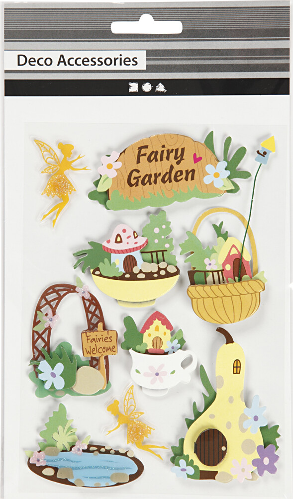 3D Klistermærker - Fe Have - H 32-64 Mm - B 30-55 Mm - 9 Stk