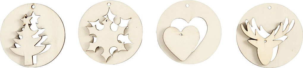 2I1 Ophæng - Ø 7 Cm - Hulstr 3 Mm - Tykkelse 4 Mm - 8 Stk