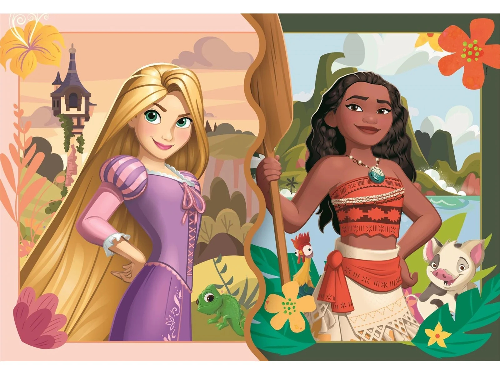 Disney Princess Puslespil - Color - 2X20 Brikker - Clementoni