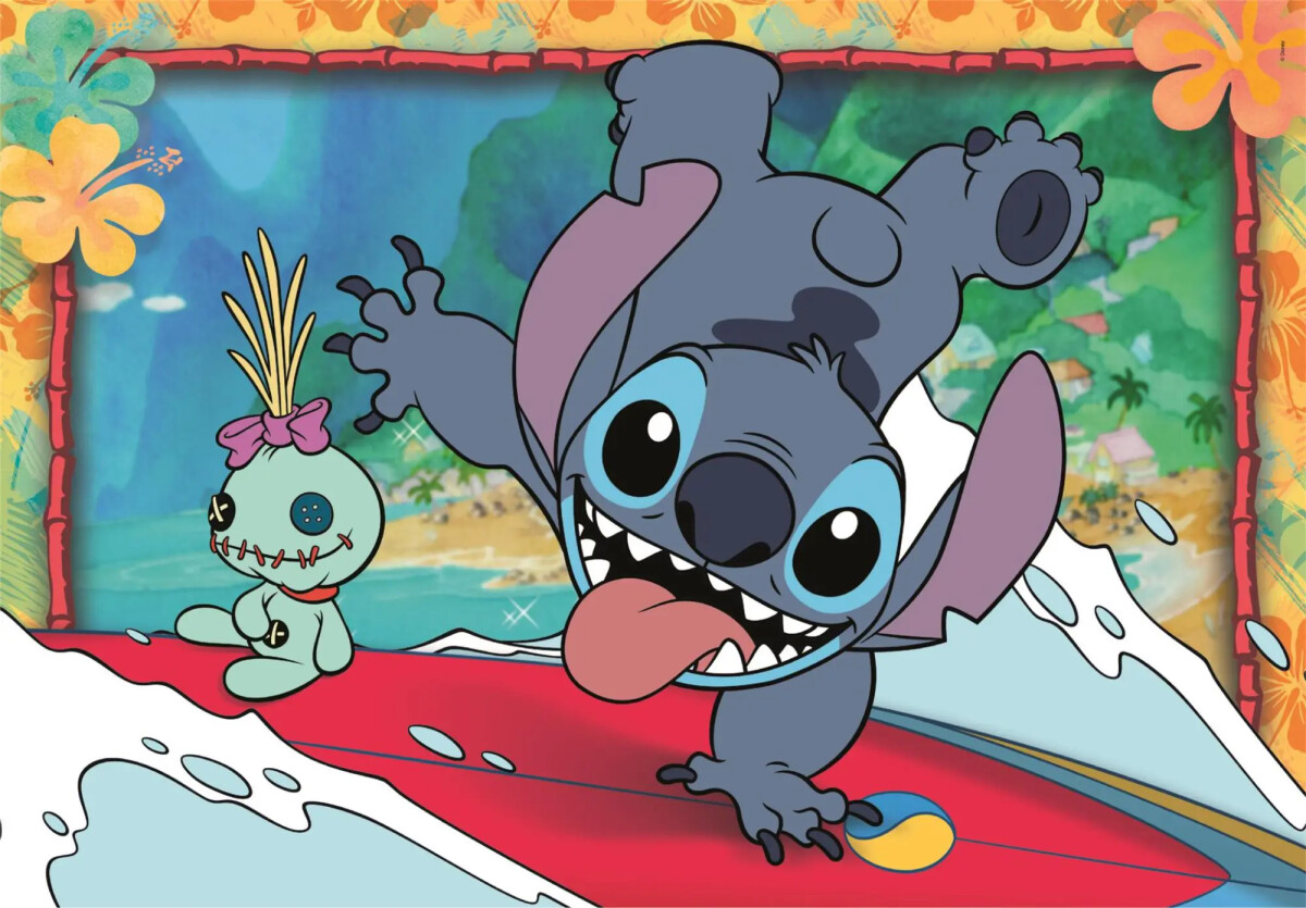 Disney Puslespil - Stitch - Super Color - 2X20 Brikker - Clementoni