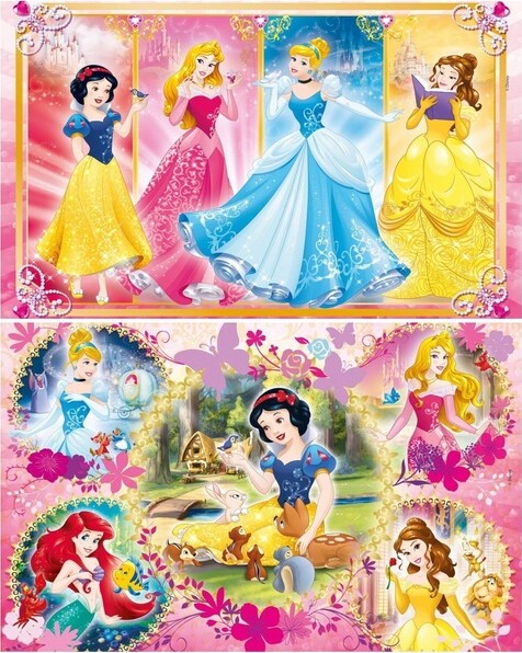 Køb Disney Princess Puslespil - Super Color - Clementoni - 2X60 Brikker ...