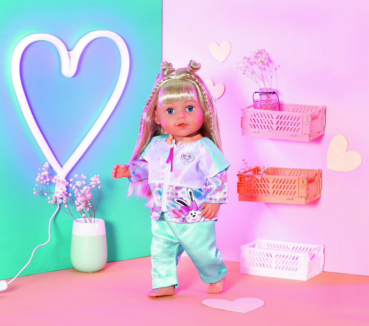 Babyborn Dukketøj - Casual Outfit - Turkis - 43 Cm