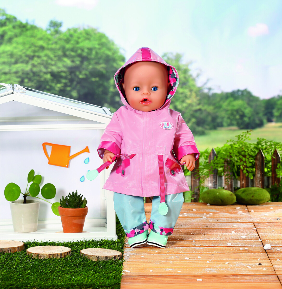 Babyborn Dukketøj - Regnsæt - 43 Cm