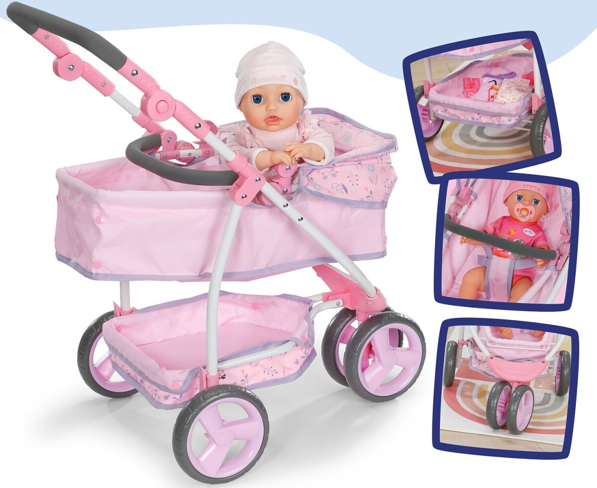 Baby Born - Luksus Blomstret Dukkevogn