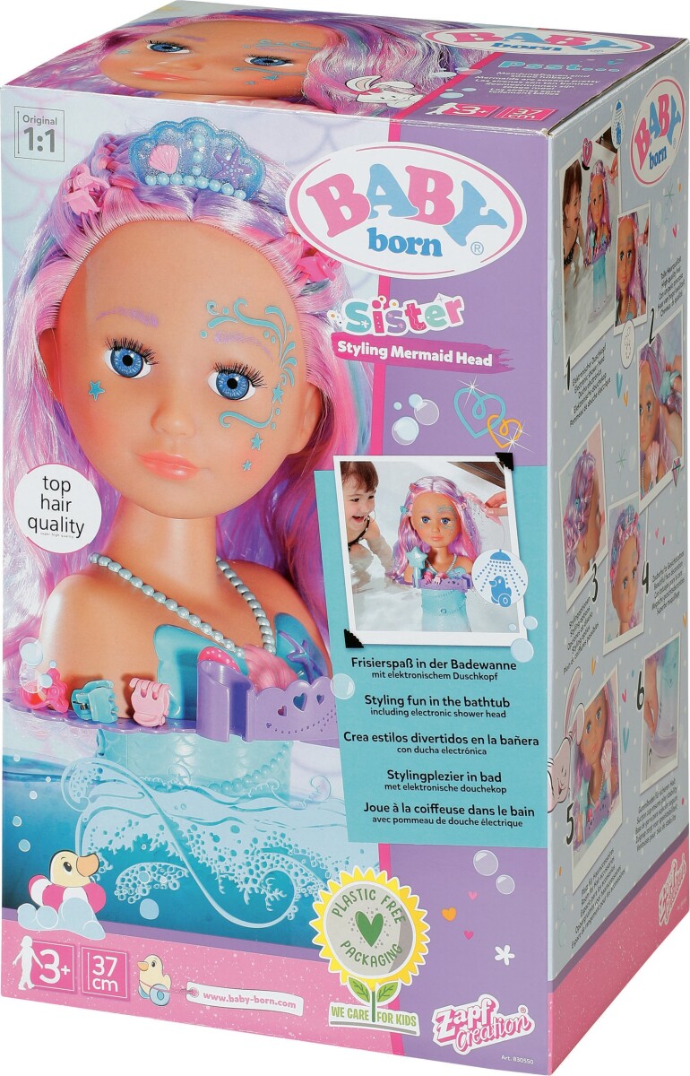 Babyborn - Frisørhoved Med Elektronisk Bruser