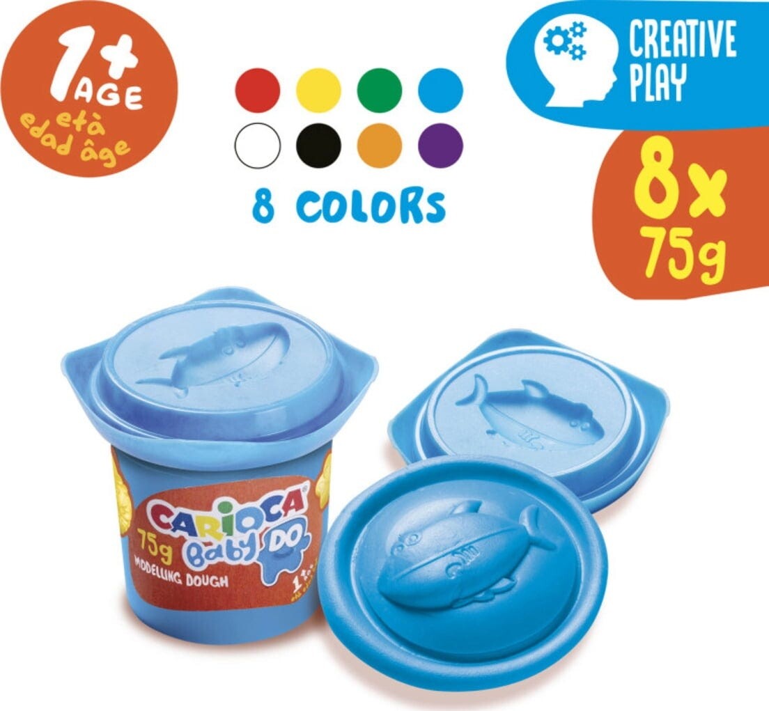 Carioca Baby - Modellervoks - Blå Rød Og Gul - 3X75 G