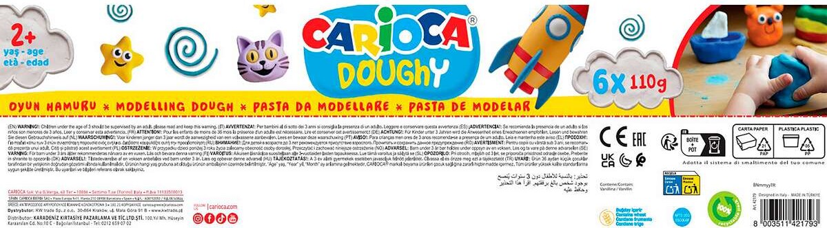 Carioca - Doughy - Modellervoks Til Små Børn 6X110 G - 42179