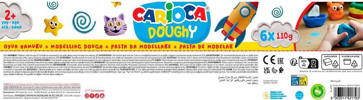 Carioca - Doughy - Modellervoks Til Små Børn 6X110 G - 42179