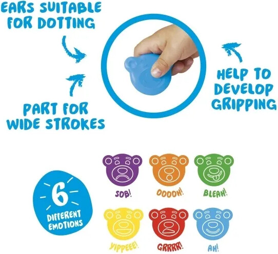 Carioca Baby - Teddy Farvekridt - 6 Farver