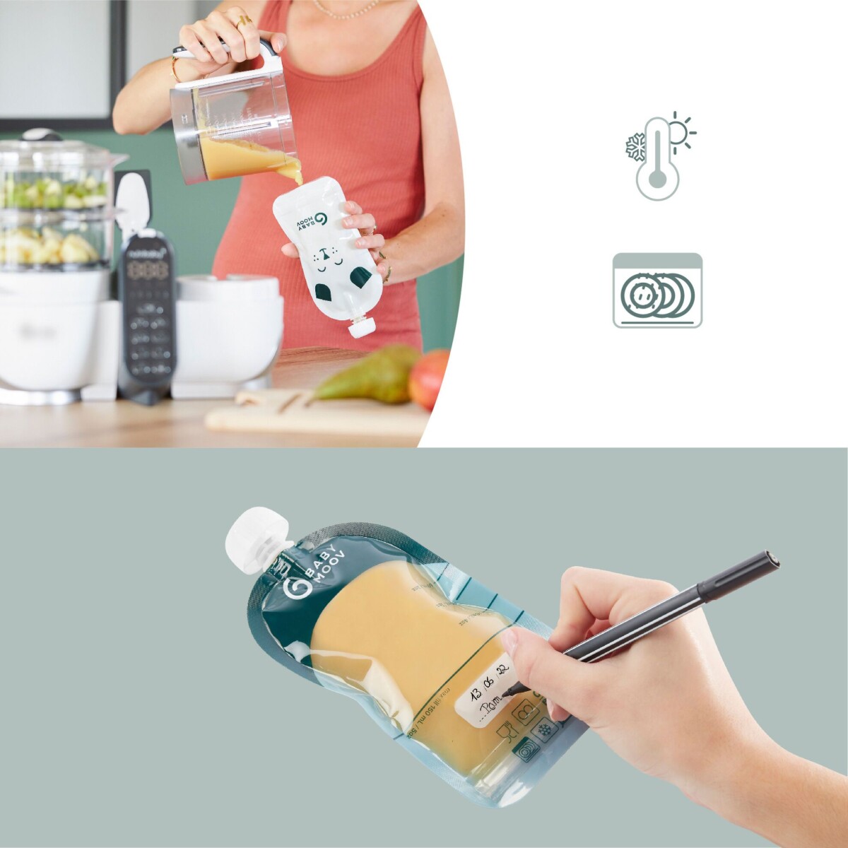 Babymoov - Genbrugelige Smoothieposer Isy - 150 Ml - X20