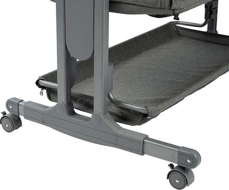 Babytrold - Bedside Sleep Tight Med Hjul - Grå - 92 X 55 X 705-82 Cm