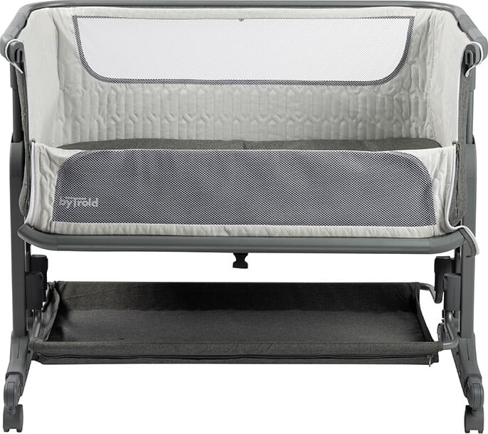 Babytrold - Bedside Sleep Tight Med Hjul - Grå - 92 X 55 X 705-82 Cm