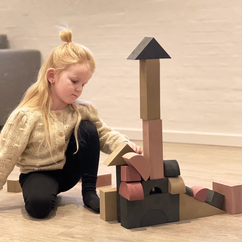 Babytrold - Byggeklodser I Skum - Dusty Rose