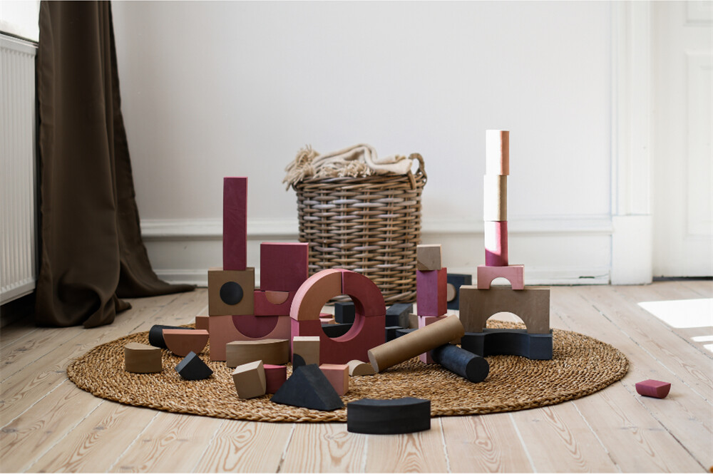 Babytrold - Byggeklodser I Skum - Dusty Rose