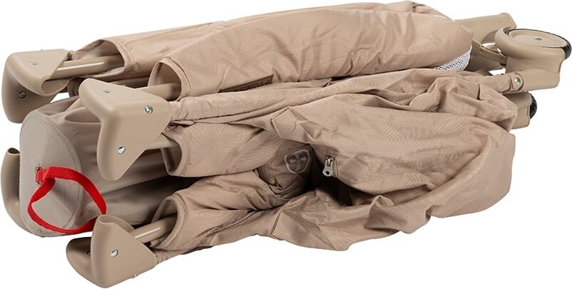 Babytrold - Rejseseng Med Åbning Og Hjul - Khaki - 124 X 65 X 75 Cm