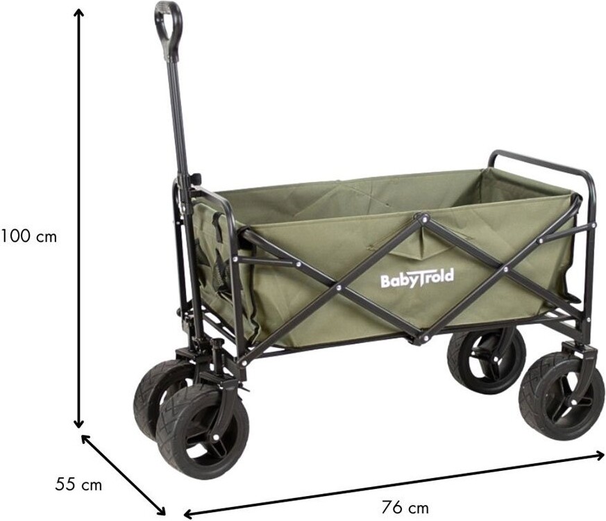 Babytrold - Trækvogn - Oliven