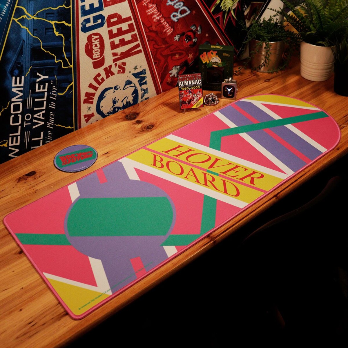 Back To The Future Xl Hoverboard Desk Pad And Coaster Set