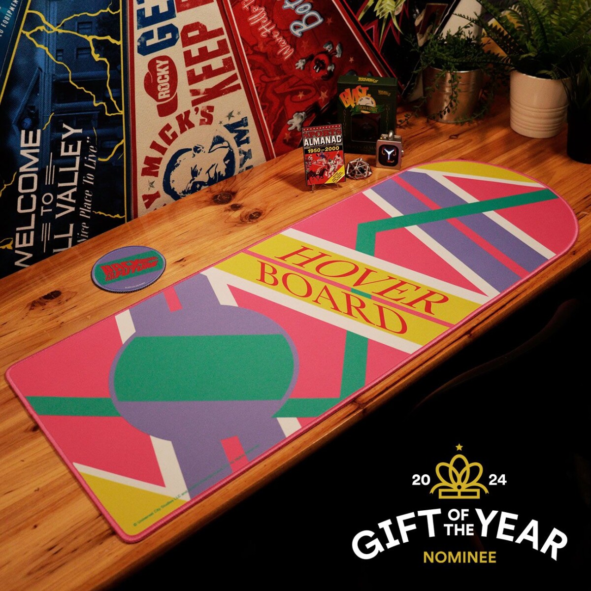 Back To The Future Xl Hoverboard Desk Pad And Coaster Set
