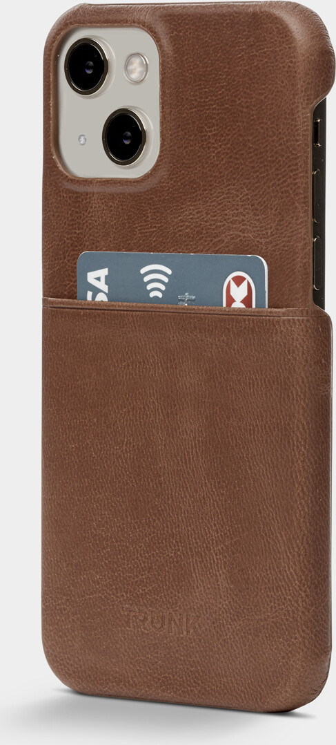 Trunk - Iphone 13 Mini Cover - Med Kortholder - Ægte Læder - Brun