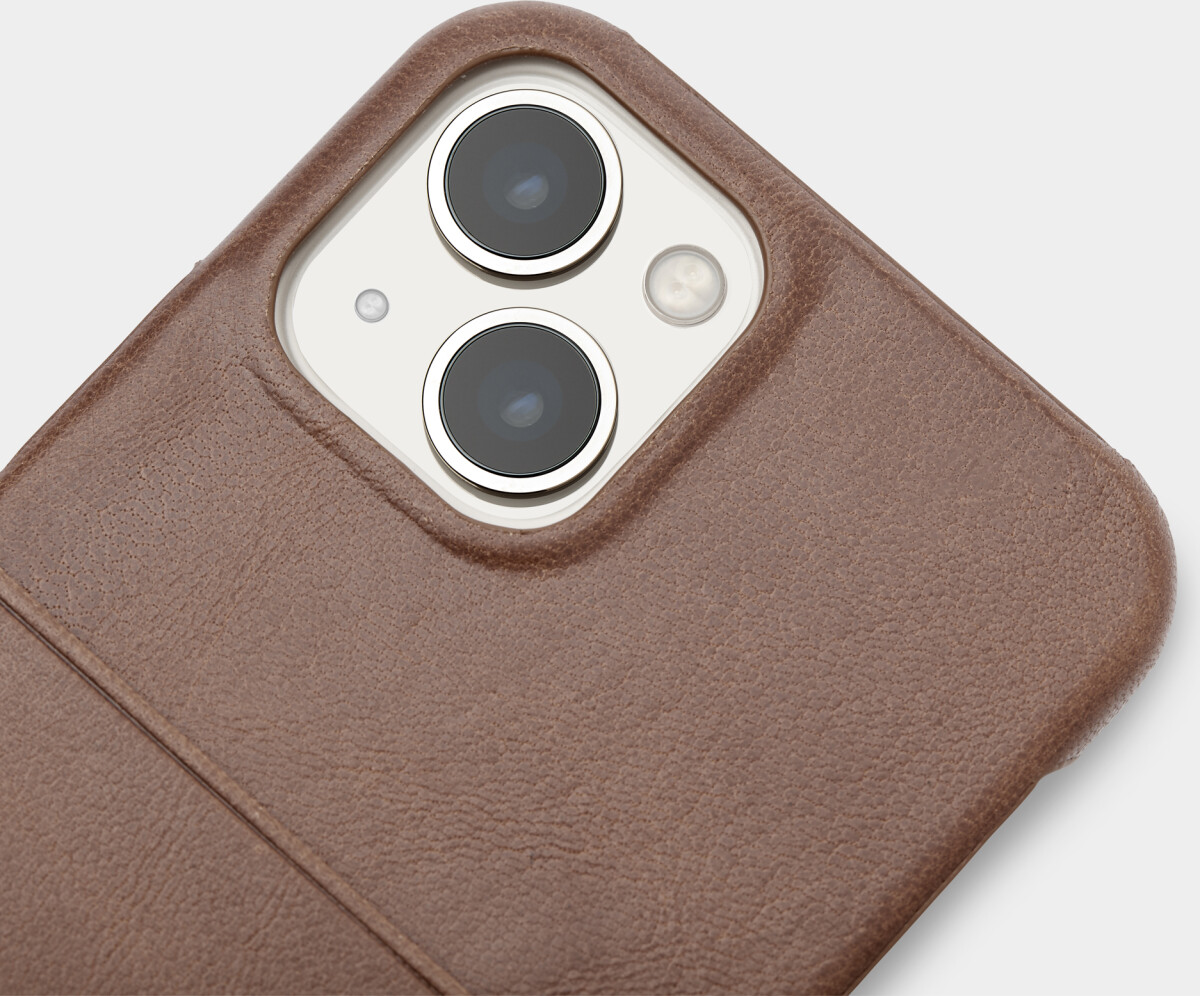 Trunk - Iphone 13 Mini Cover - Med Kortholder - Ægte Læder - Brun