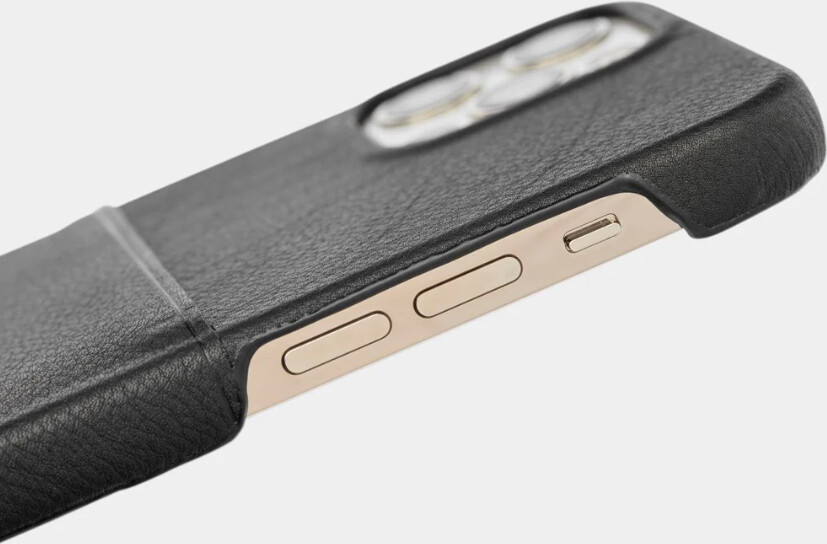 Trunk - Iphone 13 Pro Cover - Med Kortholder - Ægte Læder - Sort