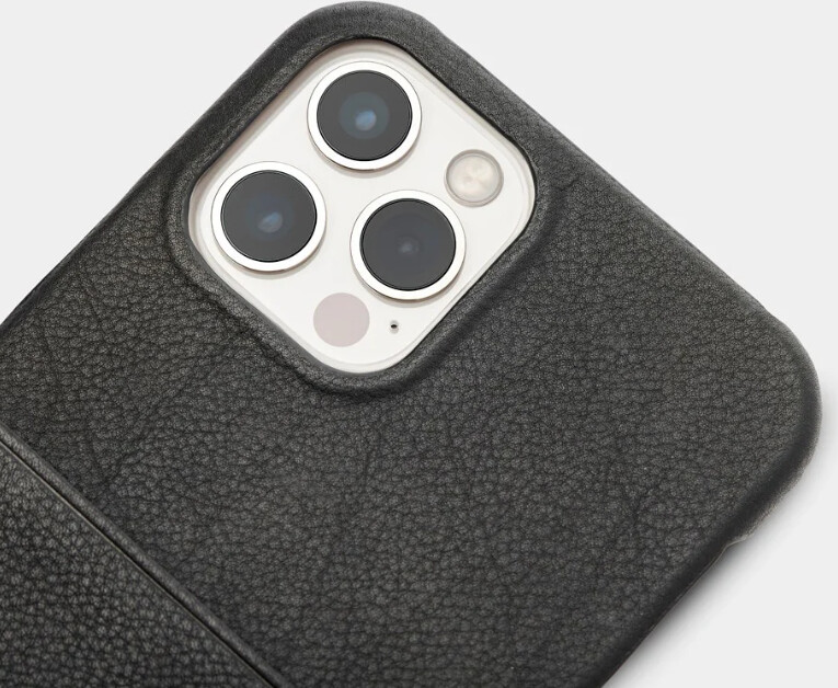 Trunk - Iphone 13 Pro Cover - Med Kortholder - Ægte Læder - Sort