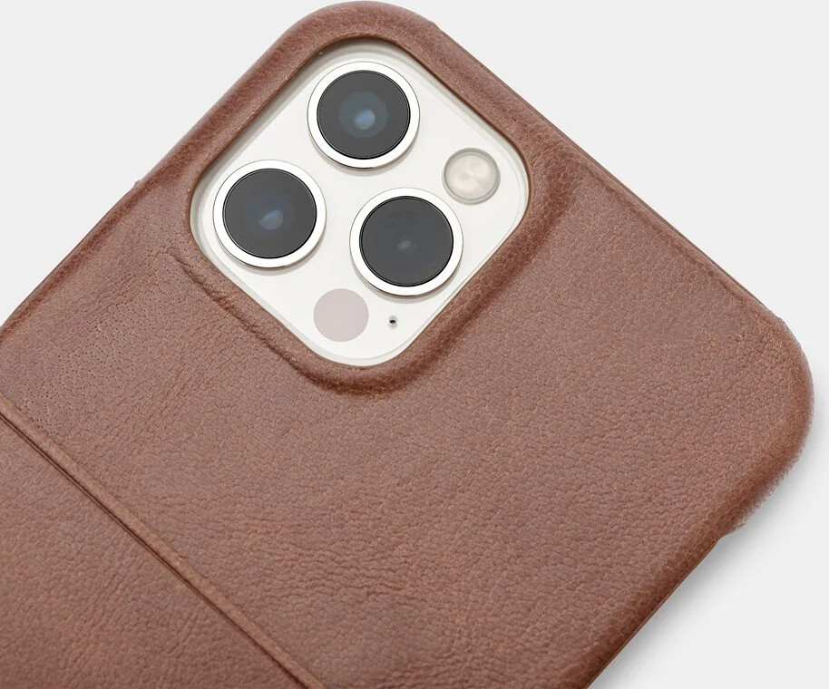 Trunk - Iphone 13 Pro Cover - Med Kortholder - Ægte Læder - Brun